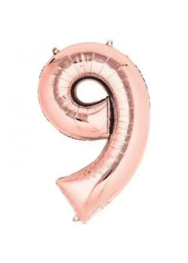 9 Rakam Folyo Balon Rose Gold 100cm