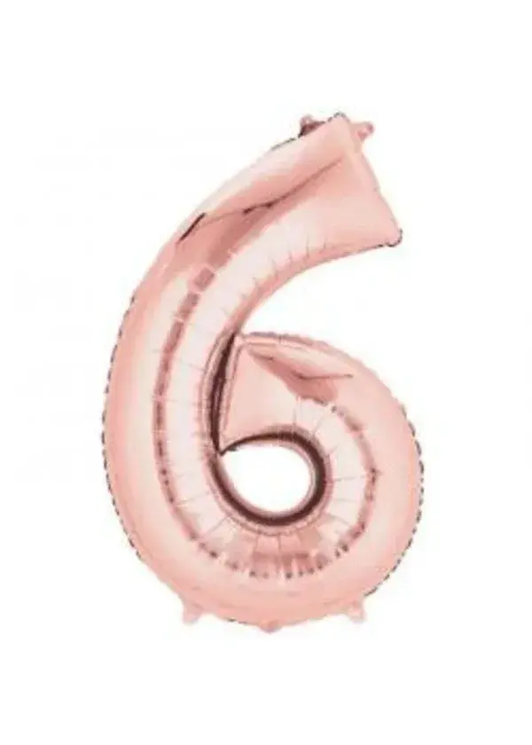 6 Rakam Folyo Balon Rose Gold 100cm