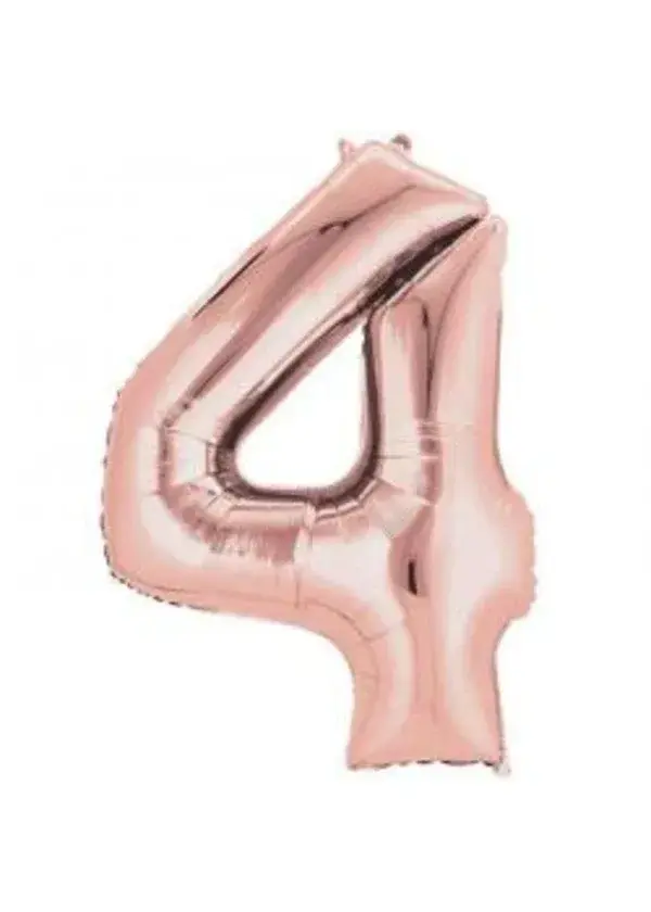 4 Rakam Folyo Balon Rose Gold 100cm