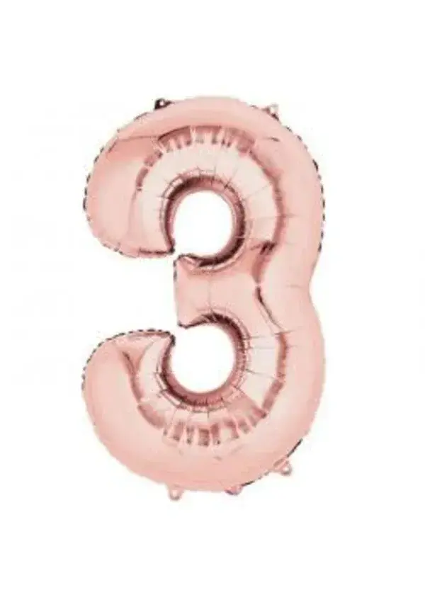3 Rakam Folyo Balon Rose Gold 100cm