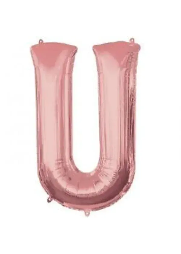 U Harf Folyo Balon Rose Gold 100cm