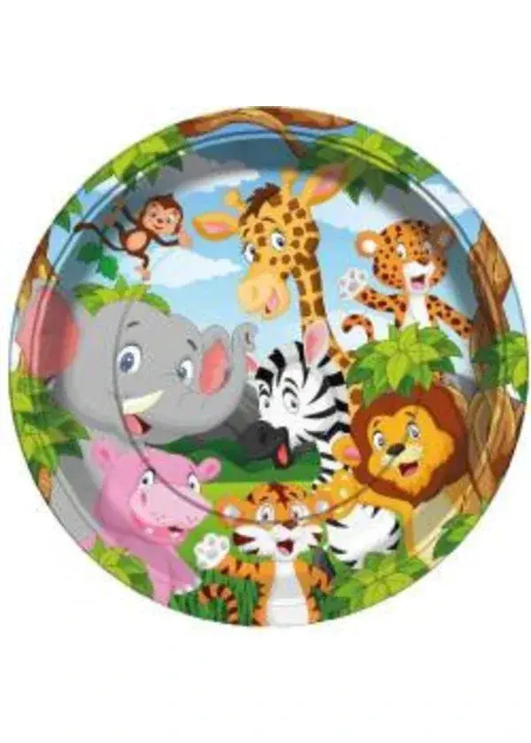 Safari Temalı Karton Tabak 8'li