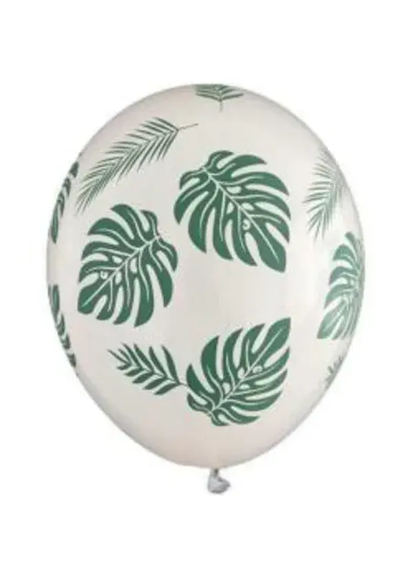 Yaprak Baskılı Beyaz Balon 5'li Paket