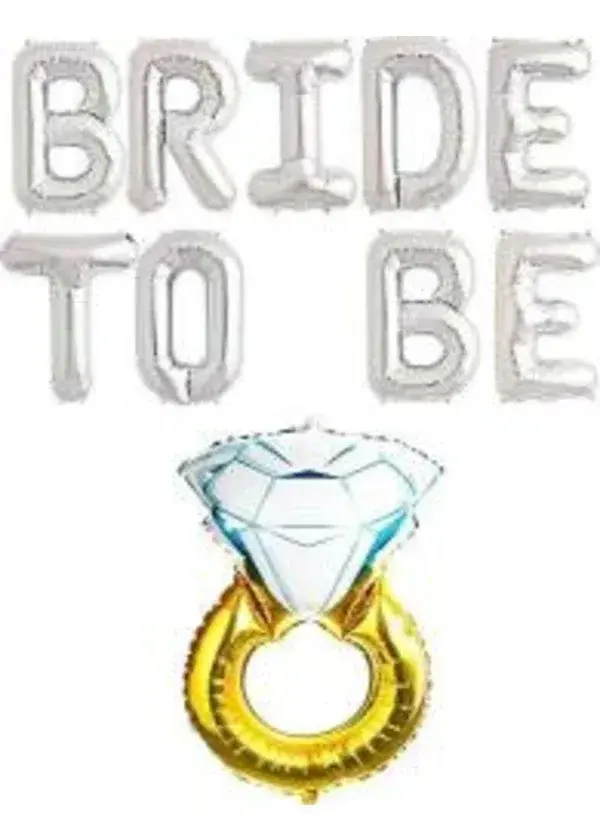Yüzüklü Bride To Be Folyo Gümüş