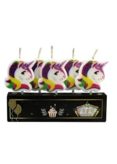 Unicorn Temalı Mum Seti 5'li