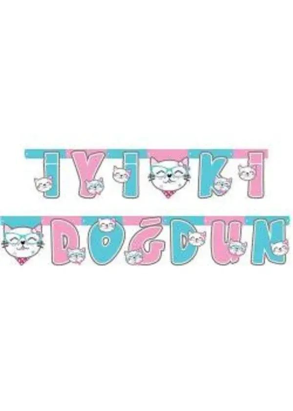 Miss Cat İyi Ki Doğdun Harf Banner