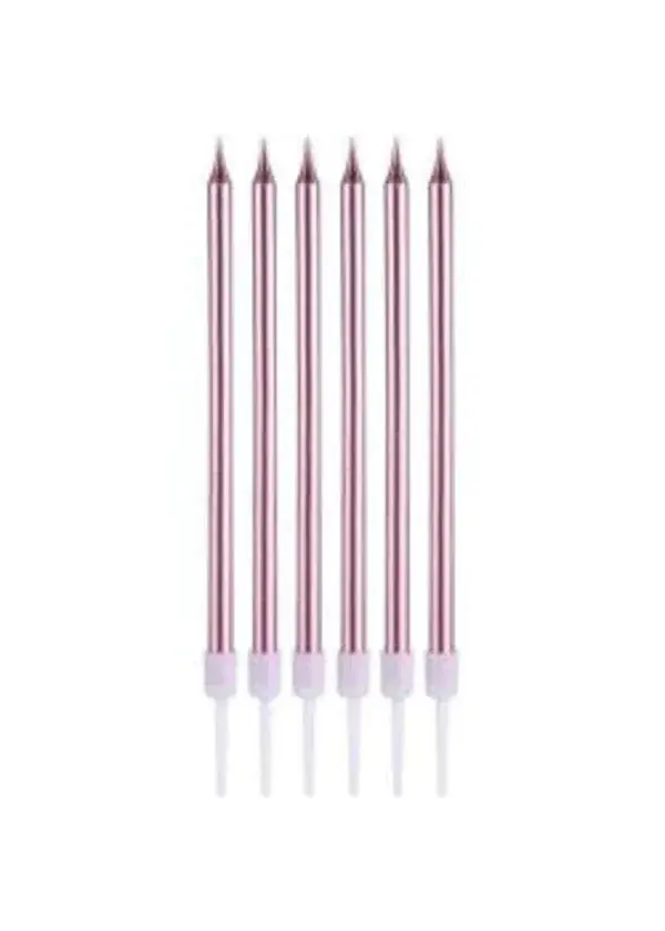 12cm Pembe Çubuk Mum 6'lı