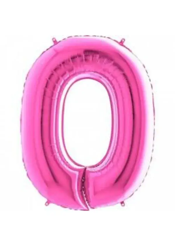 0 Rakam Folyo Balon Fuşya 100cm