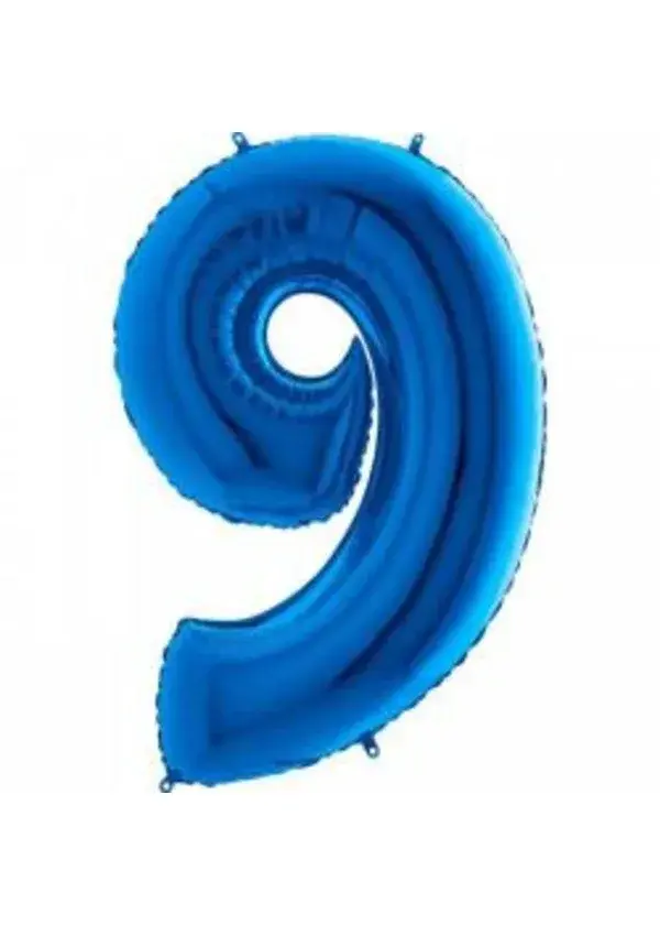 9 Rakam Folyo Balon Mavi 100cm