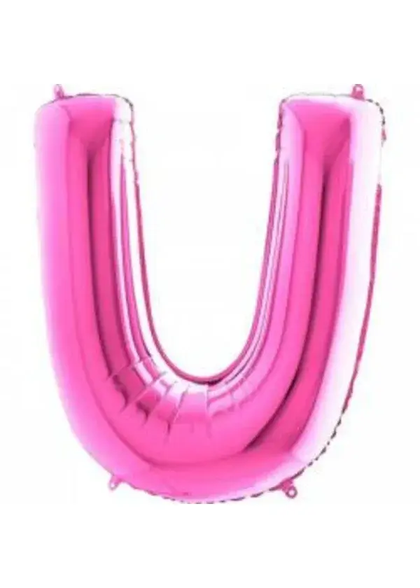 U Harf Folyo Balon Fuşya 100cm