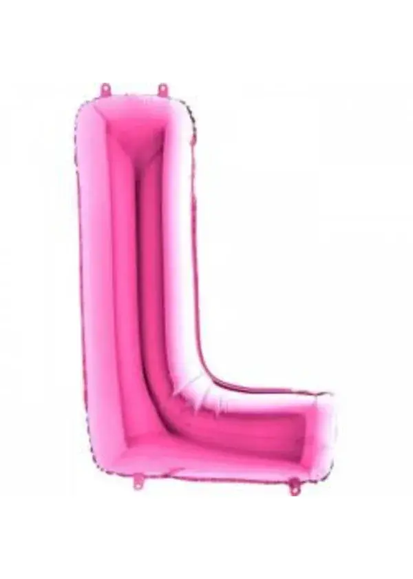 L Harf Folyo Balon Fuşya 100cm