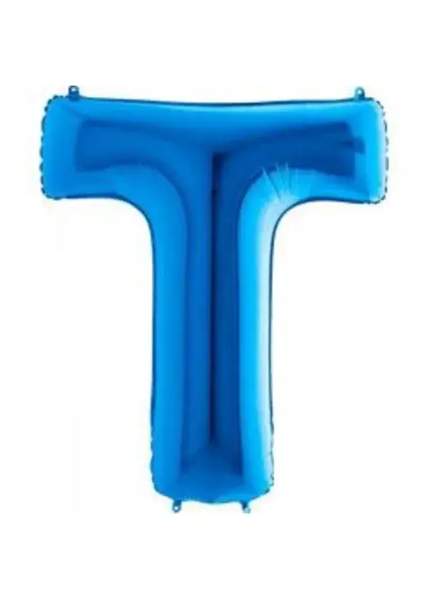 T Harf Folyo Balon Mavi 100cm