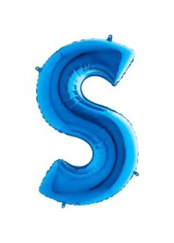 S Harf Folyo Balon Mavi 100cm