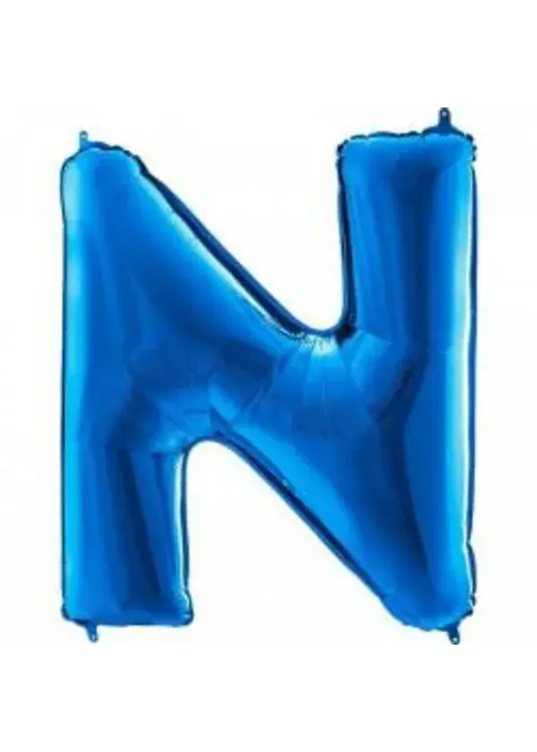 N Harf Folyo Balon Mavi 100cm