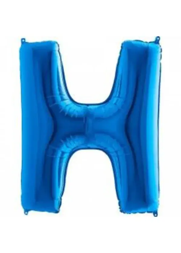 H Harf Folyo Balon Mavi 100cm