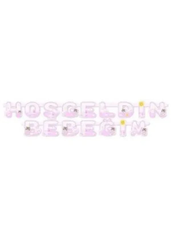 Hoşgeldin Bebeğim Pembe Harf Banner