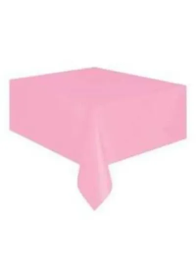 Pembe Plastik Masa Örtüsü 137x270cm