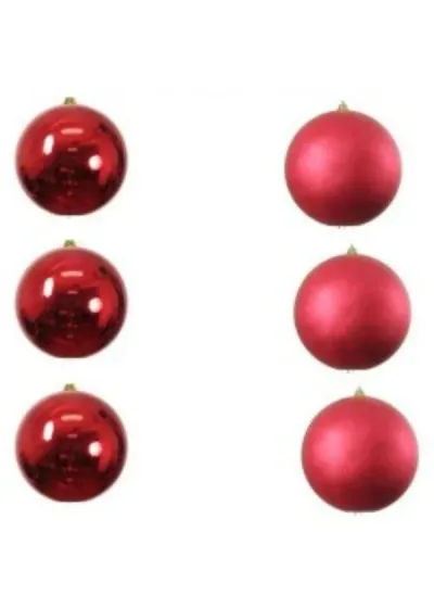 Yılbaşı Ağacı Süsleme Topları Kırmızı 25mm 6'lı