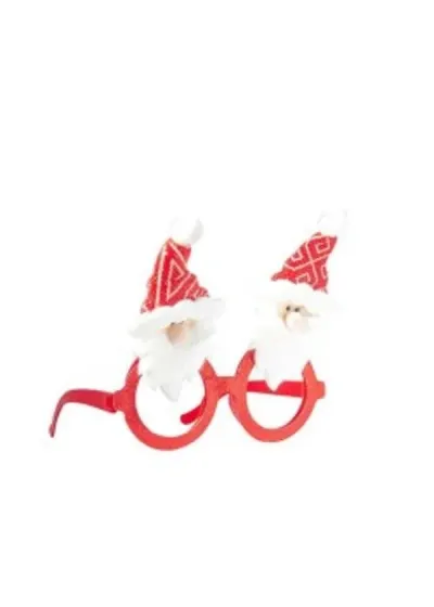 Yılbaşı Gözlüğü Kırmızı Simli Noel Baba
