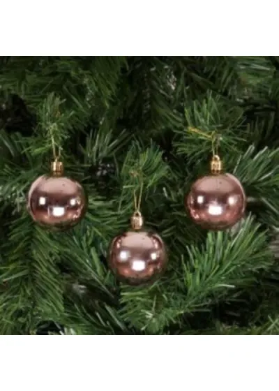 Yılbaşı Ağacı Süsleme Topları Rose Gold 6cm 6'lı