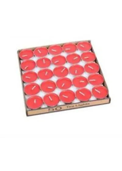 Kırmızı Tealight Mum 50'li
