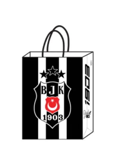 Beşiktaş Büküm Saplı Kağıt Çanta 18x24cm 12'li