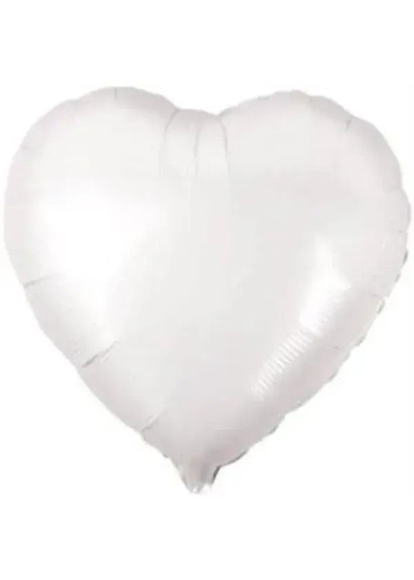 Beyaz Kalp Folyo Balon 45cm