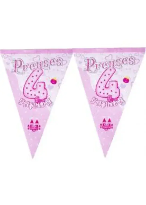 Prenses 4 Yaşında Üçgen Flama