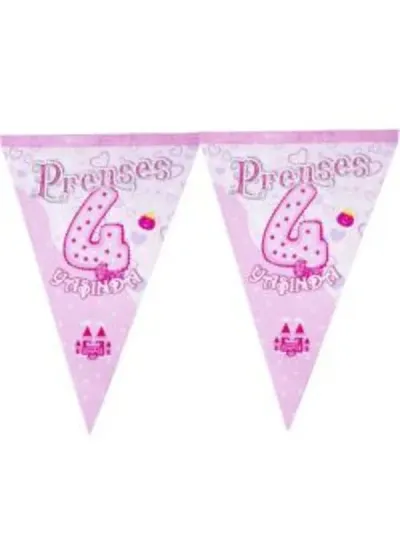 Prenses 4 Yaşında Üçgen Flama