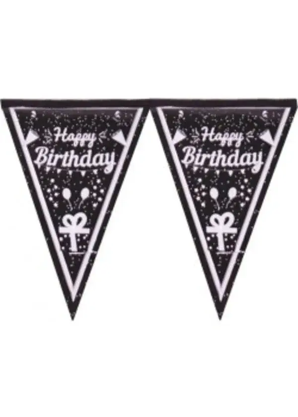 Gümüş Happy Birthday Üçgen Flama