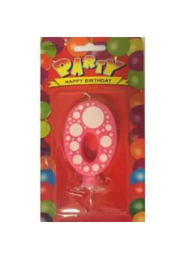 0 Pembe Puantiyeli Rakam Mum