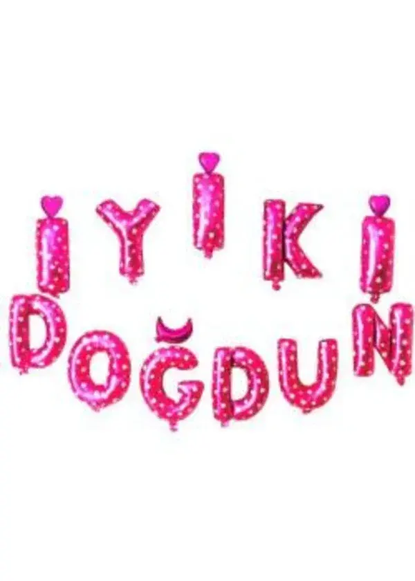 İyi Ki Doğdun Pembe Harf Folyo Balon Set 35cm