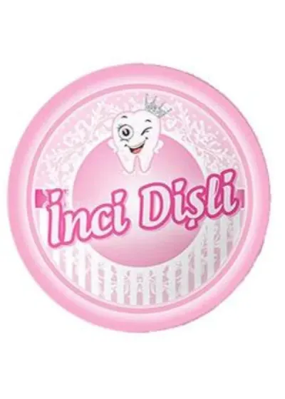 İnci Dişli Pembe Karton Tabak 8'li