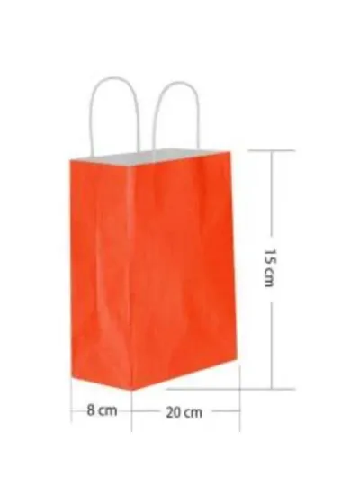 Kırmızı Büküm Saplı Kağıt Çanta 15x20cm 25ad.