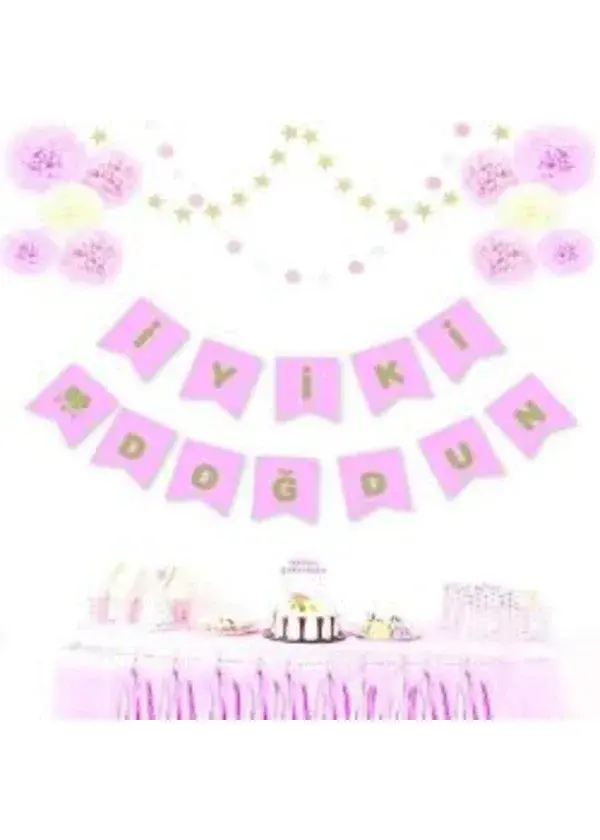 Pembe Altın İyi Ki Doğdun Harf Banner