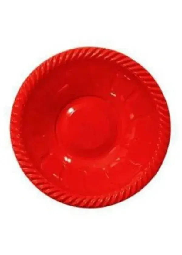 Kırmızı Plastik Yuvarlak Kase 6'lı