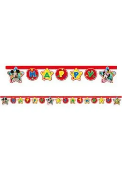Mickey Playful Happy Birthday Harf Banner