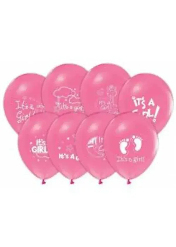 It's A Girl Pembe Balon 5'li Paket