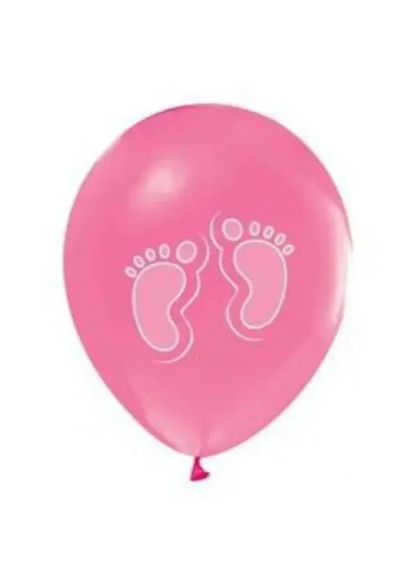 Beyaz Ayaklar Pembe Metalik Balon 5'li Paket
