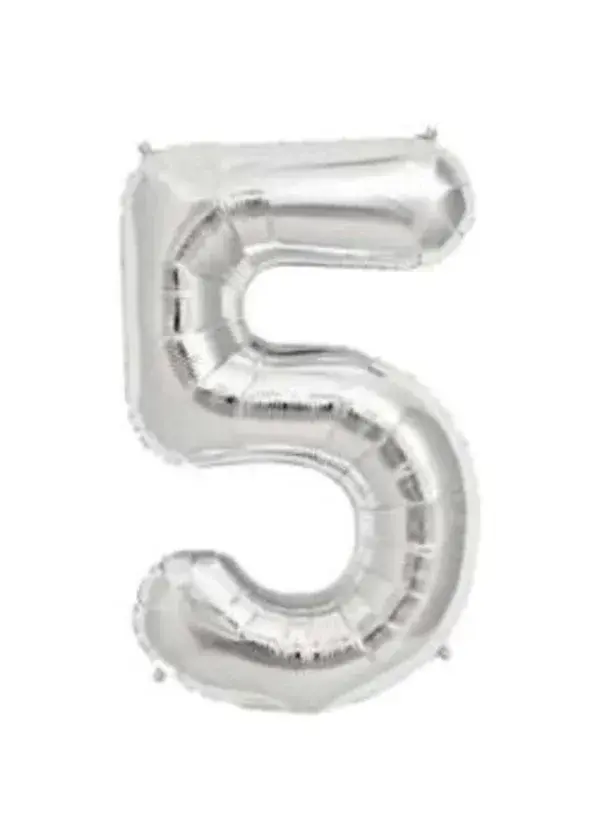5 Rakam Folyo Balon Gümüş 100cm