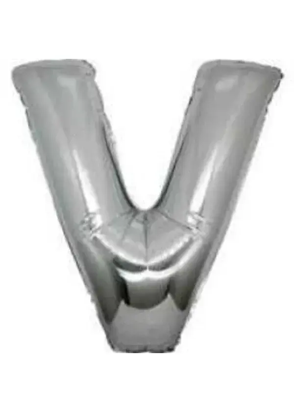 V Harf Folyo Balon Gümüş 40cm