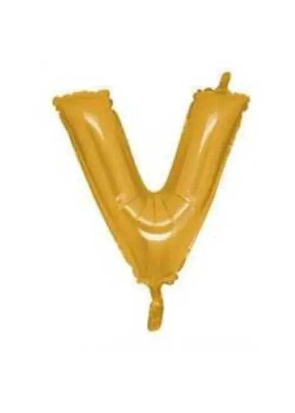 V Harf Folyo Balon Altın 40cm