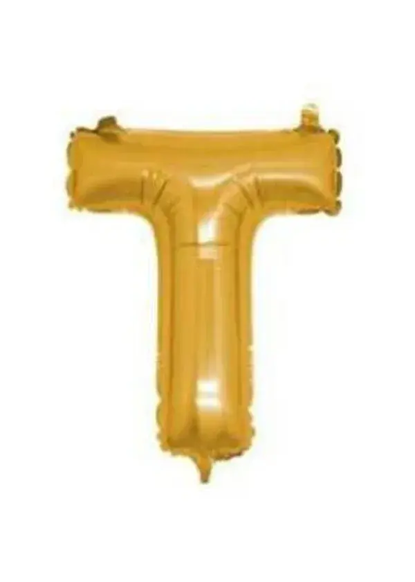 T Harf Folyo Balon Altın 40cm