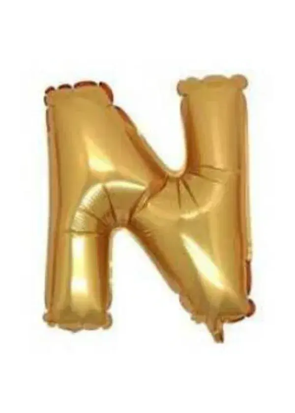 N Harf Folyo Balon Altın 40cm
