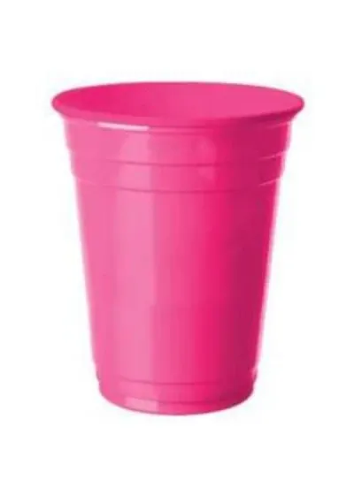 Büyük Boy Plastik Şeker Pembesi Bardak 8'li
