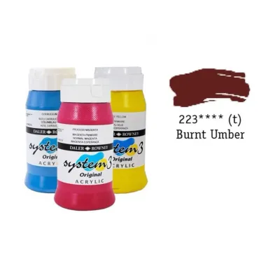 Daler Rowney System 3 Original Akrilik Boya Burnt Umber