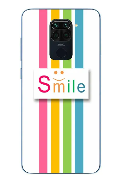 Redmi Note 9 Uyumlu Smile Gökkuşağı Baskılı Silikon Kılıf