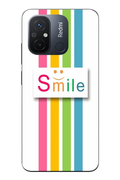 Redmi 12C Uyumlu Smile Gökkuşağı Baskılı Silikon Kılıf