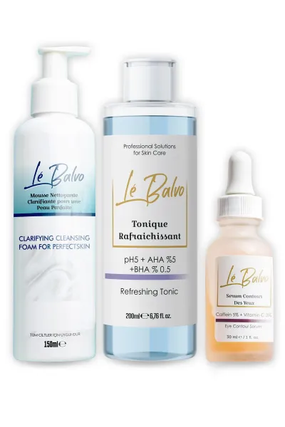 Yüz Temizleme Köpüğü + Canlandırıcı Tonik + Göz Altı Morluk Giderici Serum