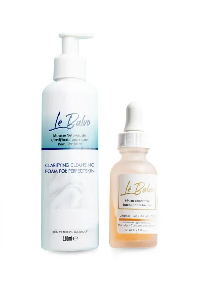 Tüm Cilt Tipleri Için Yüz Temizleme Köpüğü 150 Ml +  Aydınlatıcı Serumu 30 Ml